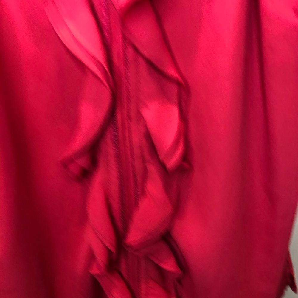 Skies are Blue red/orange ruffle front tank top - Picture 4 of 7